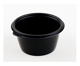 Microwaveable Round Bowl 500ml Black Enviropack