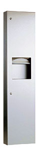 . Steel Semi Recessed Paper Towel Dispenser Waste Receptacle New In Box