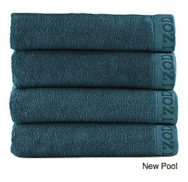 . Classic Blue Egyptian Cotton Bath Towel Set Of 4 Bathroom Guest Towels