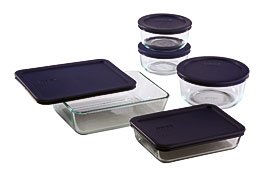 Pyrex Set Piece Glass Food Lids 10 Blue Kitchen Plus New Containers .