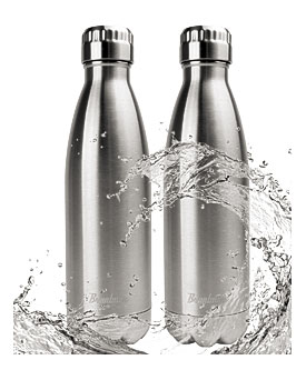 New Water Bottles 17 Oz 2 Pack Stainless Steel Insulated Double Vacuum .