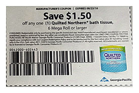 Quilted Northern $1.50 1 Bath Tissue 6+ Mega Roll 8 23 .