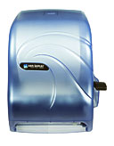San Jamar T1190TBL Oceans Arctic Blue Lever Touch Roll Towel Dispenser