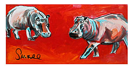 hippo affection a story of two paintings painting, scott richard, san francisco (2010)