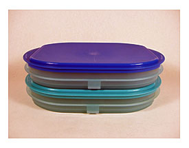 . Blue Aqua Fridge Stackable Lunch Meat Cheese Deli Containers