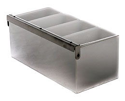 Tablecraft 1603 4 Compartment Stainless Steel Condiment Holder