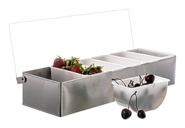 Tablecraft 1606 6 Compartment Stainless Steel Condiment Holder