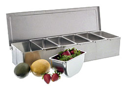 . Group SSCD006 6 Compartment Stainless Steel Condiment Dispenser
