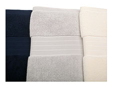 Salema Towel Collection, Dark Blue With Ribbed Band