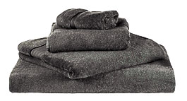 Salema Towel Collection, Grey With Ribbed Band