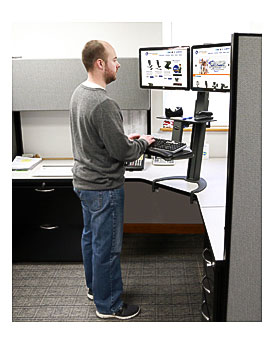 TaskMate Go Dual Monitor Sit Stand Workstation