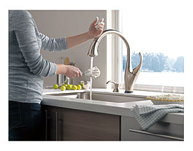 Delta Addison Touchless Single Handle Standard Kitchen Faucet With .