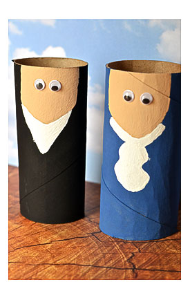 President Washington And Lincoln Toilet Paper Tube Craft For Kids