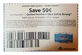 Quilted Northern Ultra Soft & Strong Bath Tissue 6+ Double Roll $0.50 .