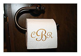 Custom Embroidered Toilet Paper With Monogram By SeamsDivine