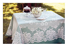 Victorian Rose Vintage Lace Tablecloth 