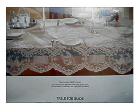 . Tablecloths Lace Holiday Holy Scene Snowman Vinyl RectangleNEW