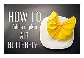 How To Fold A Napkin Into An Air Butterfly YouTube