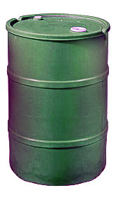 30 Gallon Green Plastic Tight Head Drum With 2" & 3 4" Fittings
