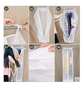 Plastic Clothing Dust Cover Hanging Garment Suit Coat Wardrobe Storage .