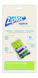 Ziploc Ziploc Space Bag 3ct Combo Pack 1 Medium Flat, 1 Large Flat, 1 .