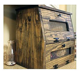 Rustic Bread Box Wooden Vegetable Bin Storage By Dlightfuldesigns